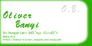 oliver banyi business card